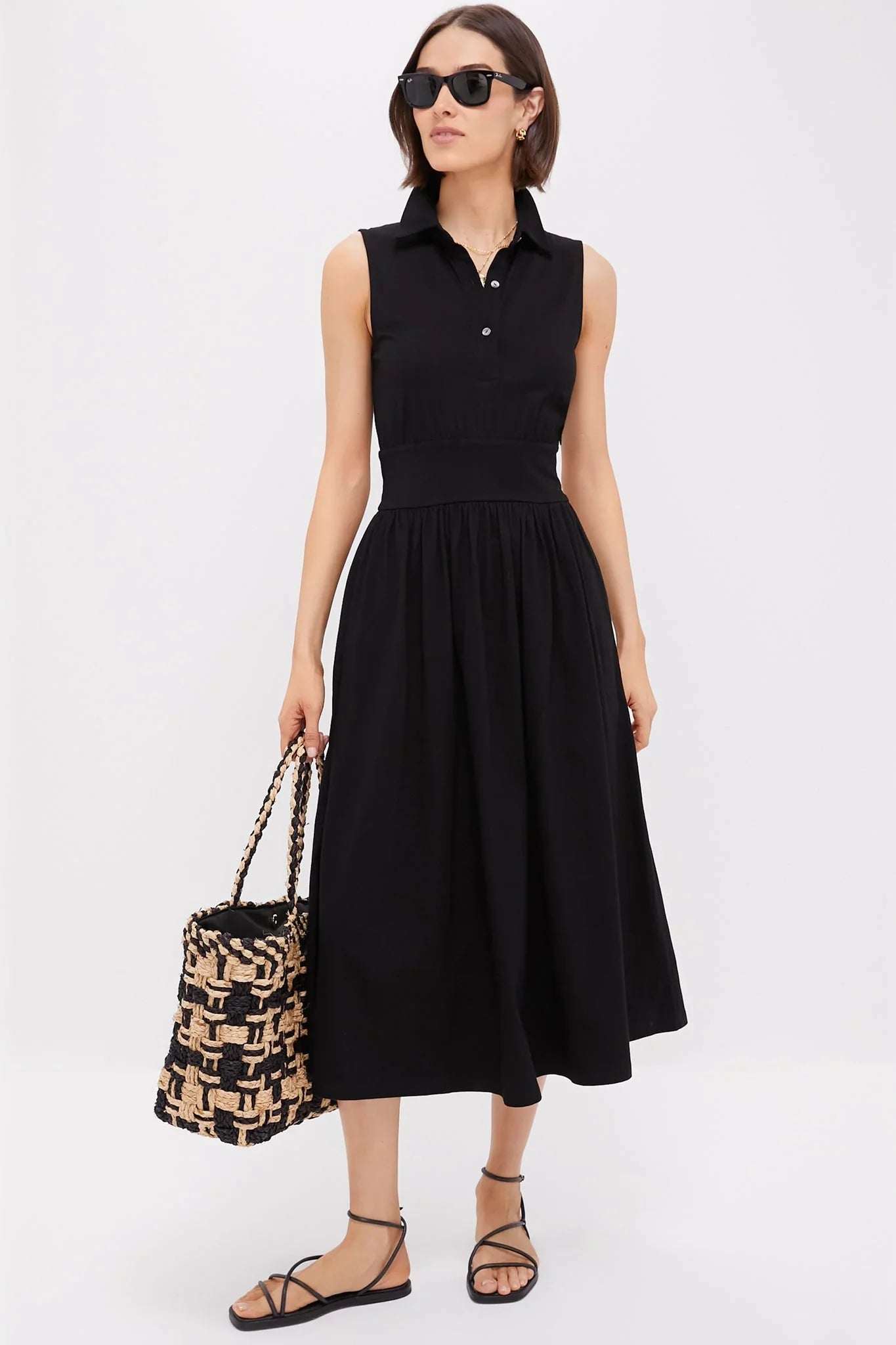 Black Mikaela Midi Dress