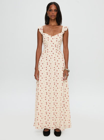 Maryana Maxi Dress Cream / Multi