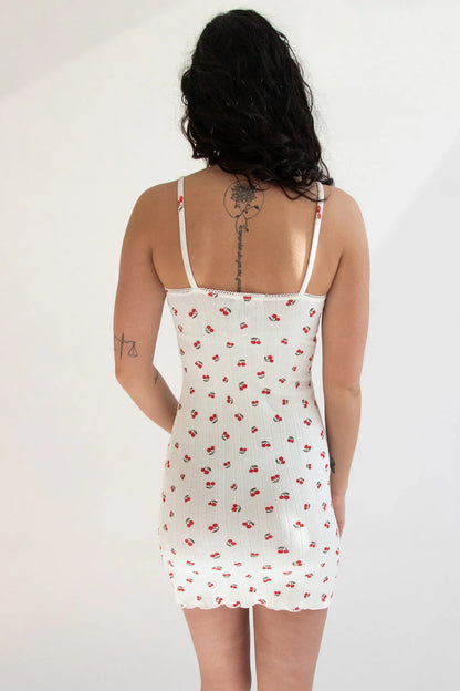 Bow Detail Fruit Print Mini Dress