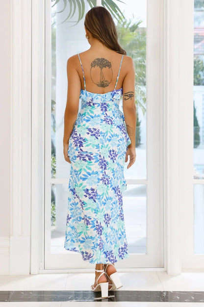 Blossom Waltz Maxi Dress Blue