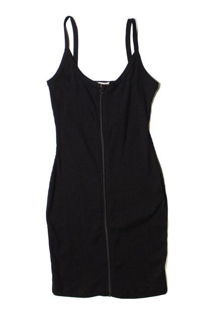 Black Zip Up Cami Dress