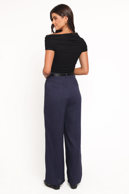 Dean Linen Pants - Navy