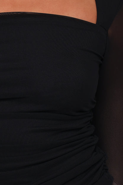 Cerys Mesh Top - Black